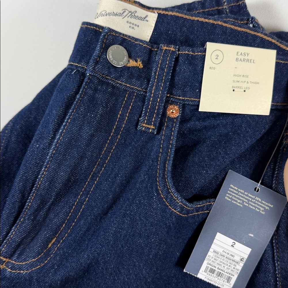 Universal Thread Women High-Rise Easy Barrel Ankle Jeans Dark Wash 0, 2 or 6S - Picture 12 of 14